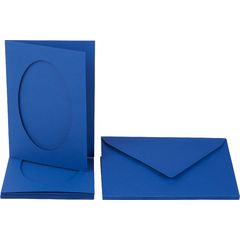 rechteckig,kön.blau Passepartoutkarten und Umschl
