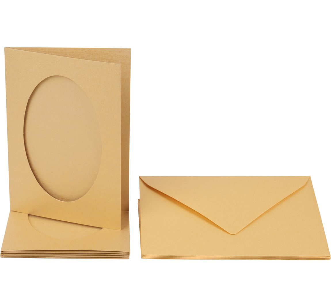 Passepartoutkarten "Oval", 10-tlg. - Gold
