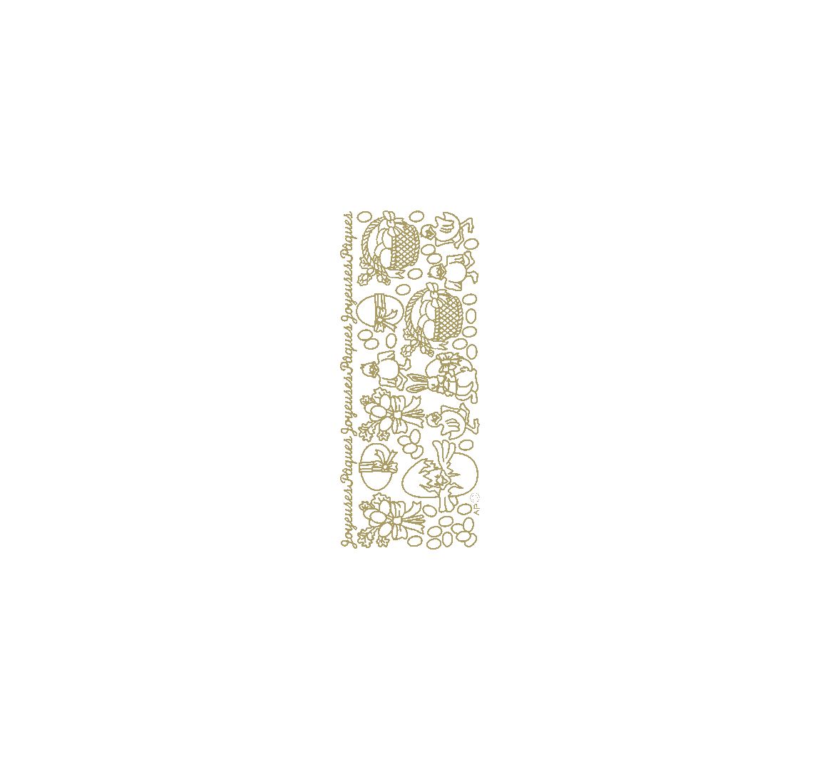 Reliefsticker "Joyeuses Pâques" - Gold