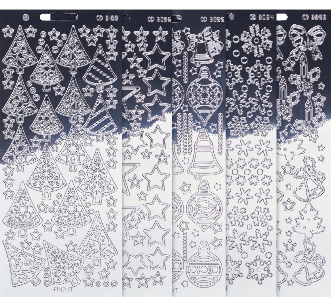 VBS Reliefsticker-Set "Xmas" - Silber