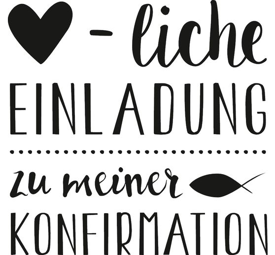 Holzstempel "Herzliche Einladung Konfirmation"