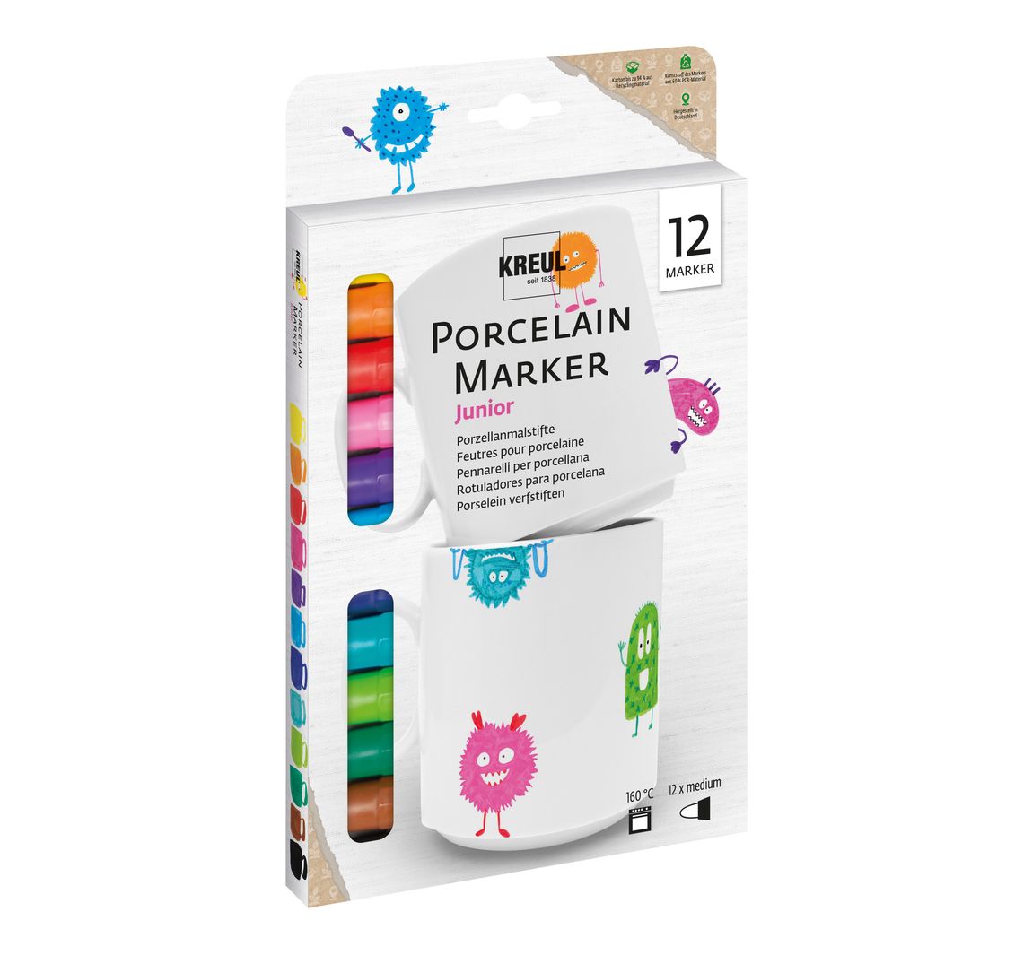 KREUL Porcelain Marker Junior, medium, 12er-Set