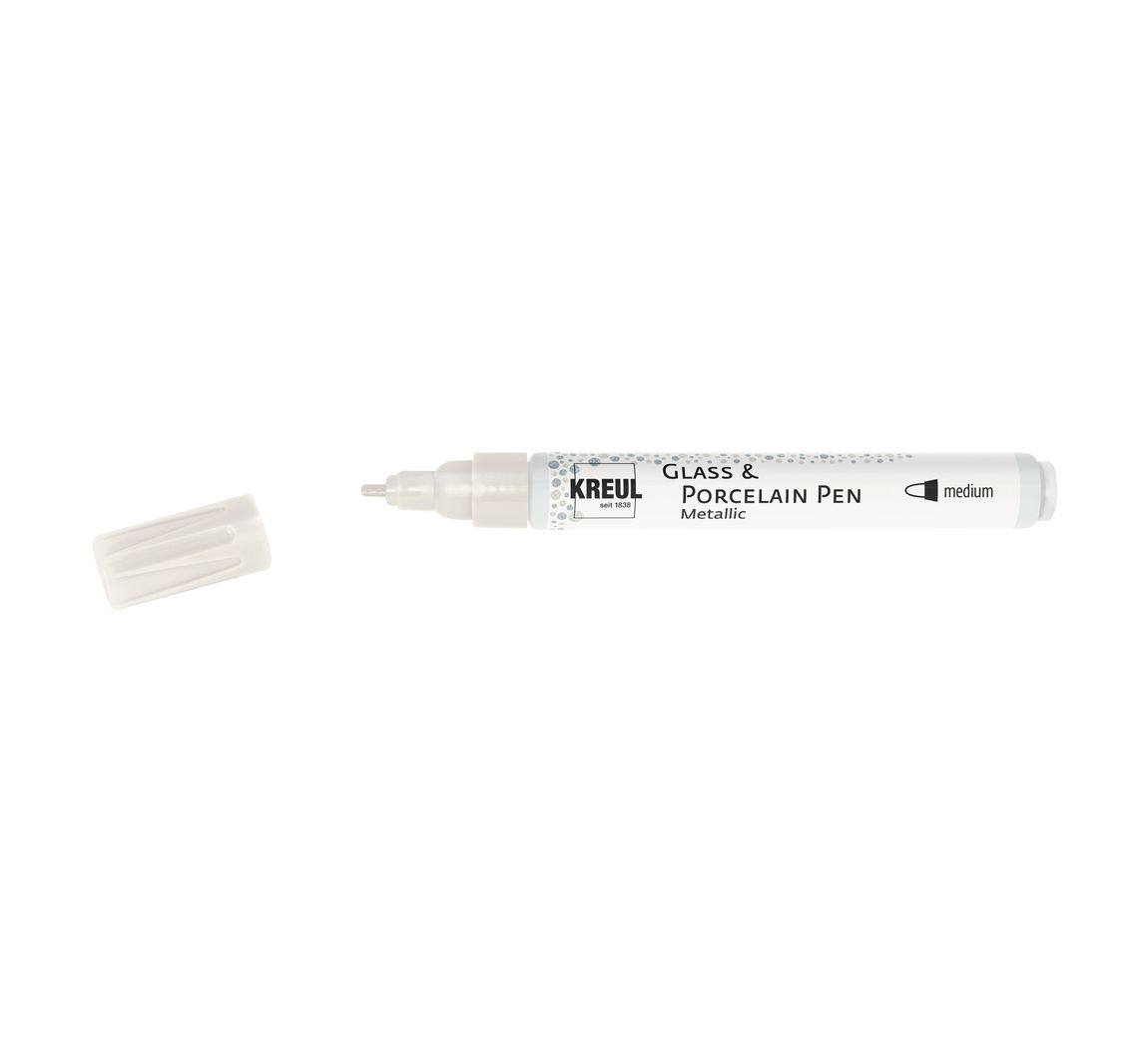 KREUL Glass & Porcelain Pen "Metallic" - Perlweiß