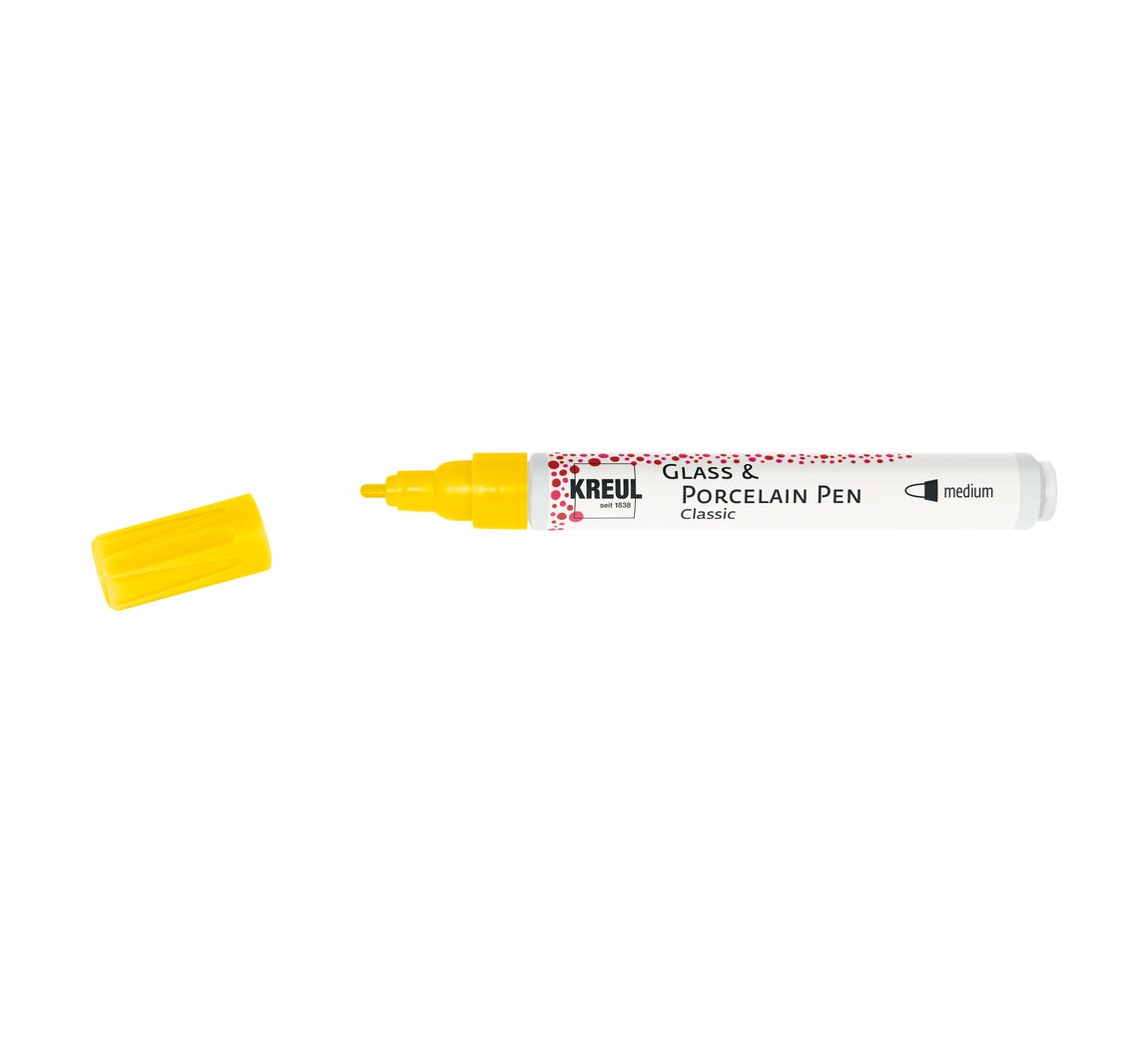 KREUL Glass & Porcelain Pen "Classic" - Signalgelb