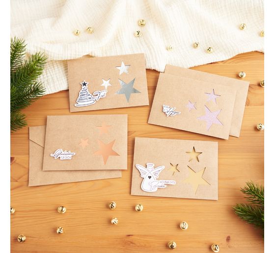 Metallic- und Glitzerpapier-Mix, A4, 32 Blatt
