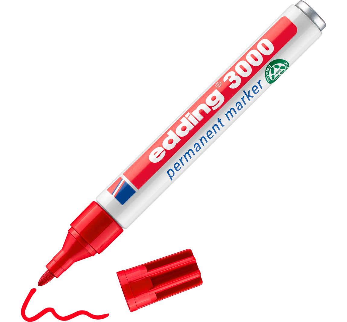 edding 3000 "Permanent-Marker" - Rot