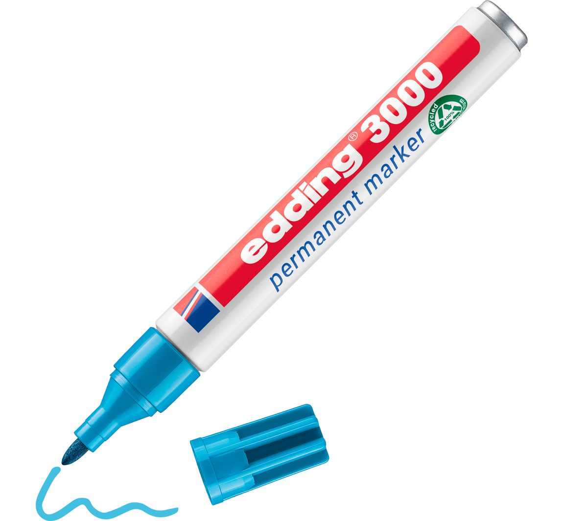 edding 3000 "Permanent-Marker" - Hellblau