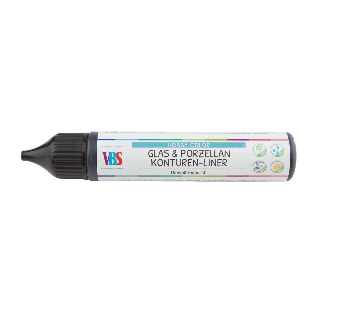 VBS Glas- & Porzellankonturen-Liner - Schwarz