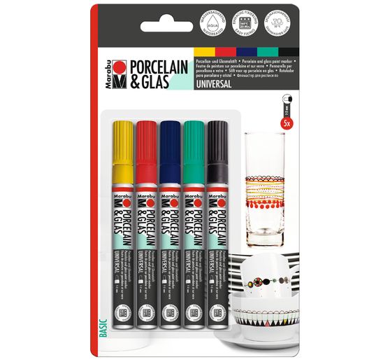 PORCELAIN & GLAS painter Marabu, set de 5