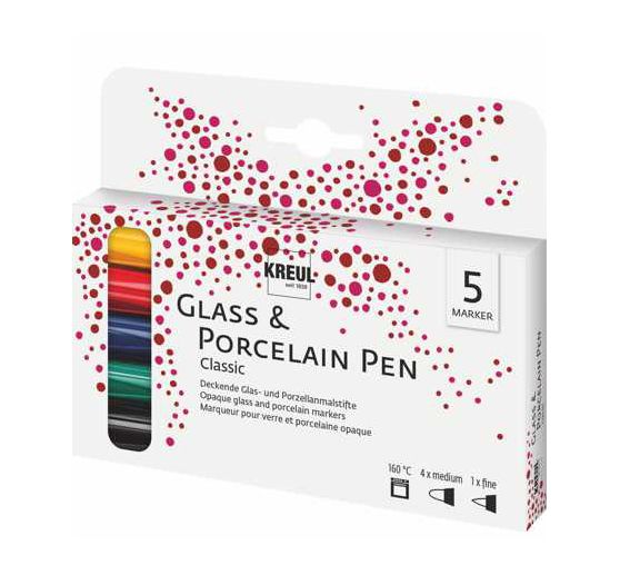 KREUL Glass & Porcelain Pen "Classic", 5er-Set