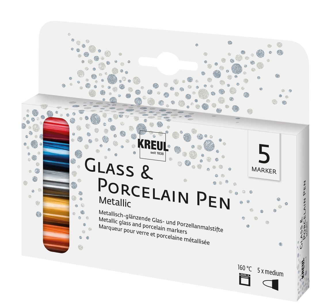 KREUL PorcelainPen metallic 160°C, 5er-Set