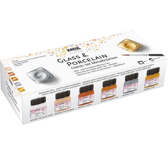 KREUL Glass & Porcelain "Classic - Metallic", 6er-Set