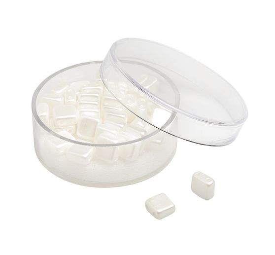 Glasperle "Quadratisch", 35 Stück
