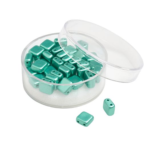 Glasperle "Quadratisch", 35 Stück