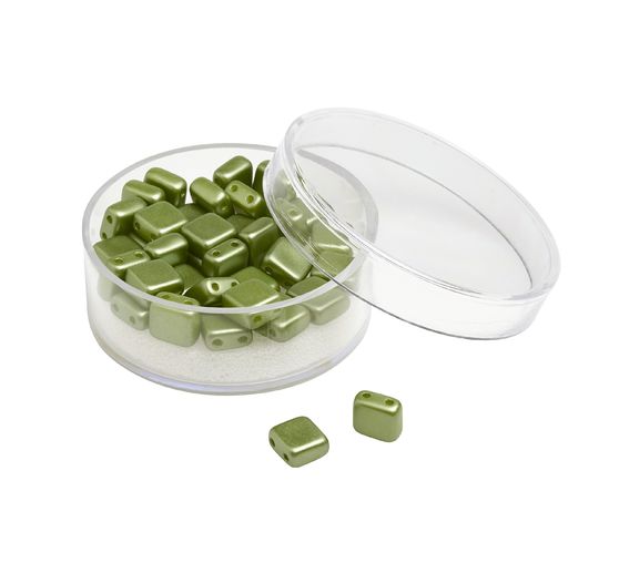 Glasperle "Quadratisch", 35 Stück