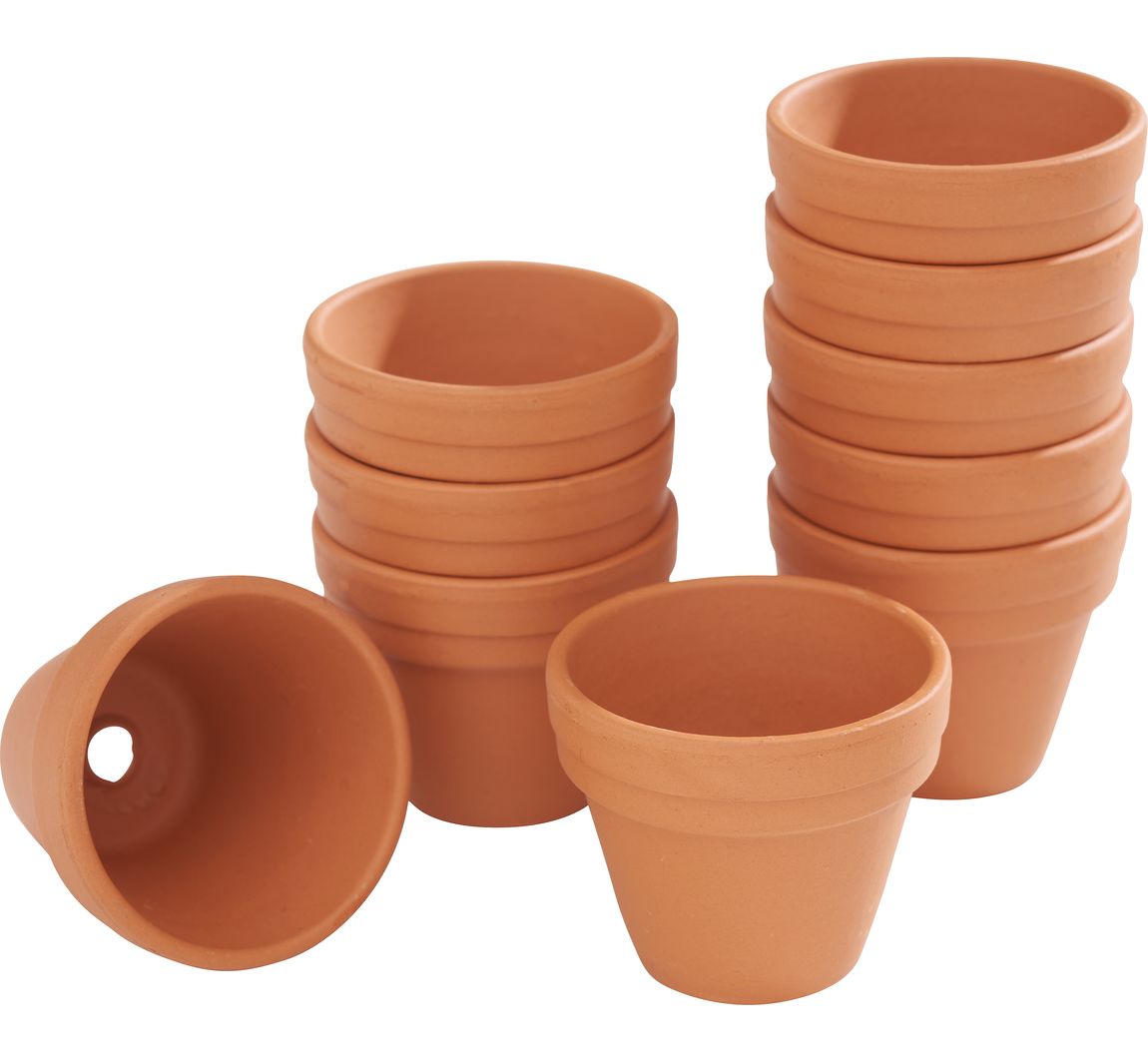 Terrakotta-Töpfe - Innen-Ø 3 cm, 10 Stück