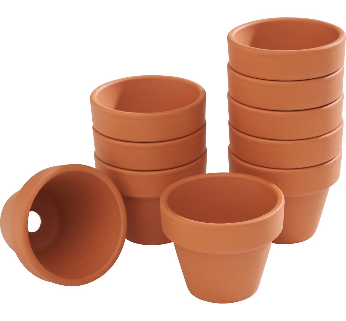 Terrakotta-Töpfe - Innen-Ø 4 cm, 10 Stück