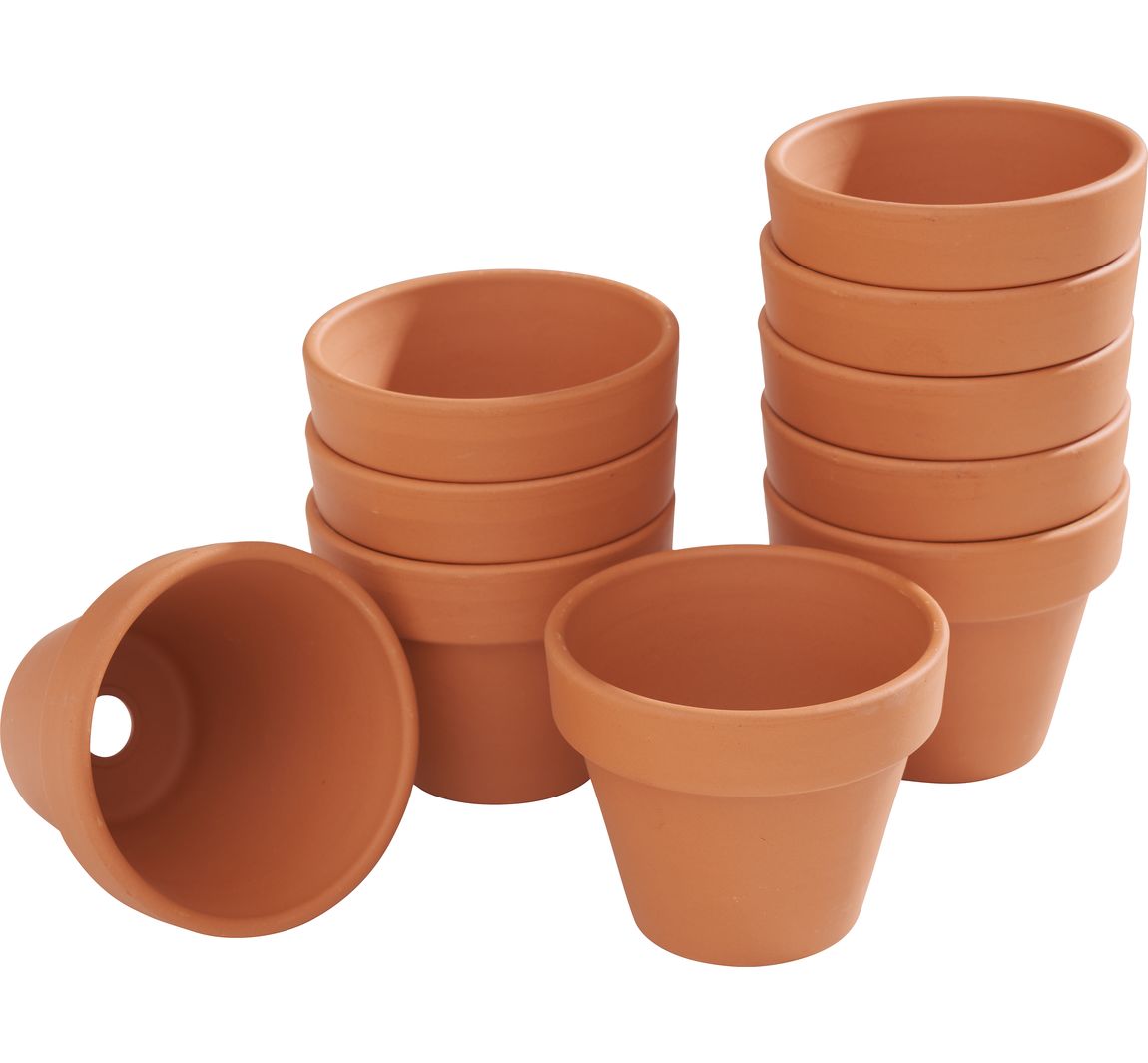 Terrakotta-Töpfe - Innen-Ø 6 cm, 10 Stück