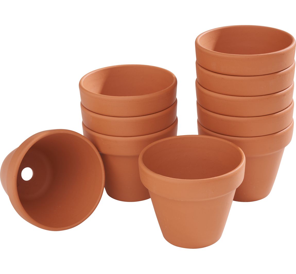 Terrakotta-Töpfe - Innen-Ø 7 cm, 10 Stück