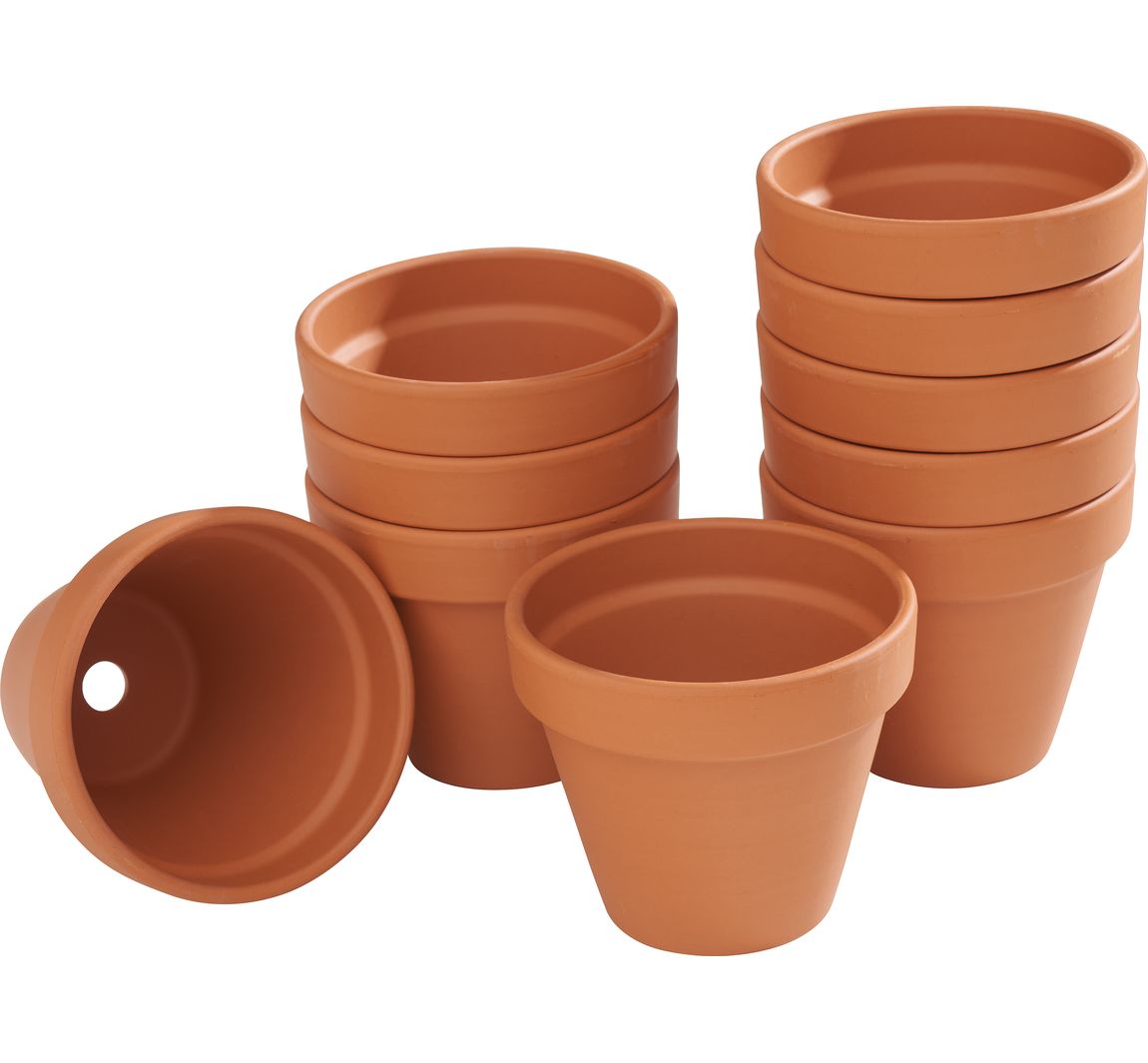 Terrakotta-Töpfe - Innen-Ø 8 cm, 10 Stück