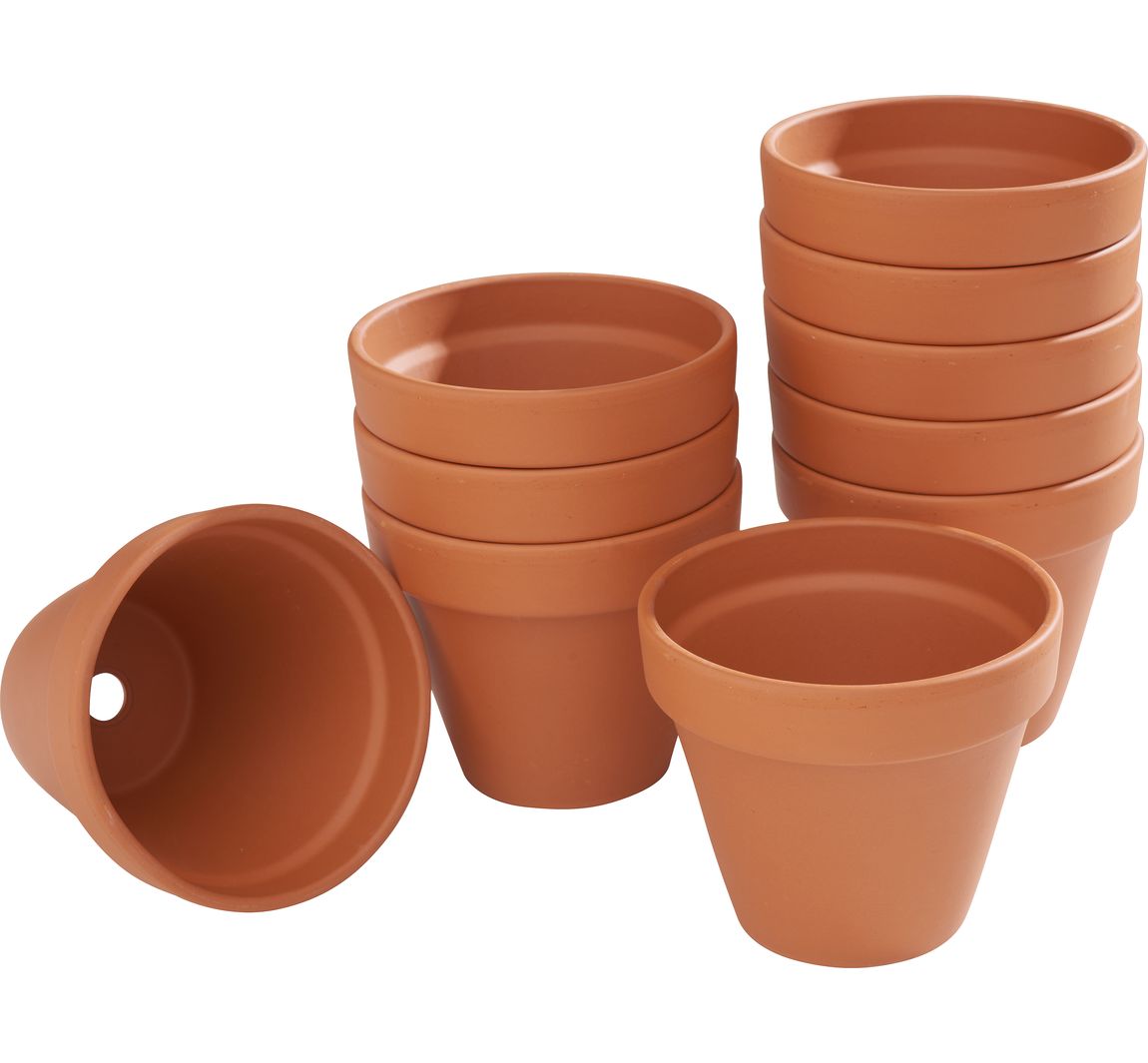 Terrakotta-Töpfe - Innen-Ø 10 cm, 10 Stück