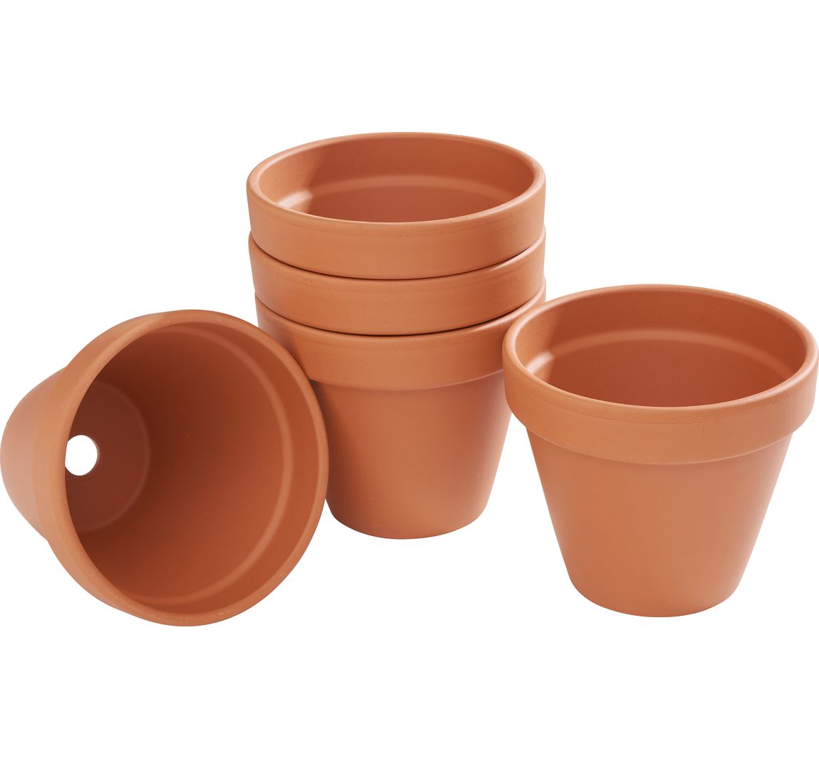 Terrakotta-Töpfe - Innen-Ø 11 cm, 5 Stück