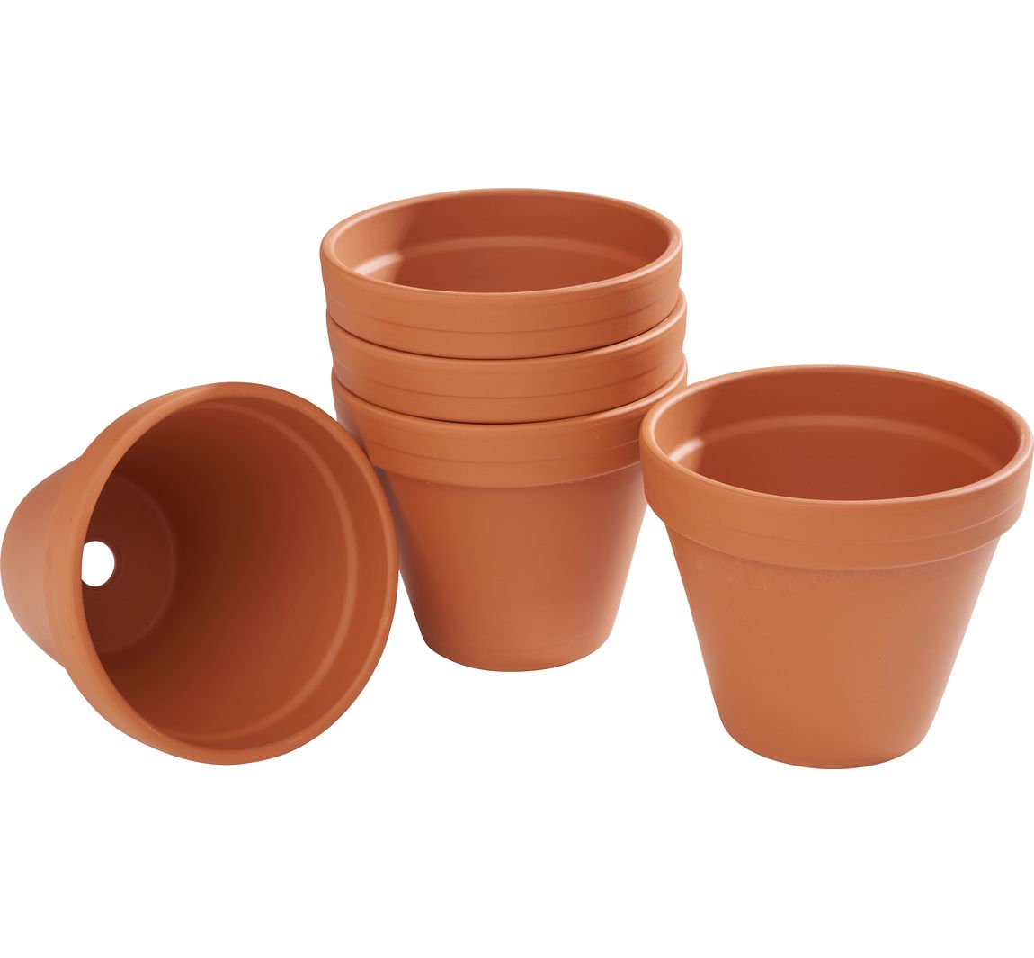 Terrakotta-Töpfe - Innen-Ø 13 cm, 5 Stück