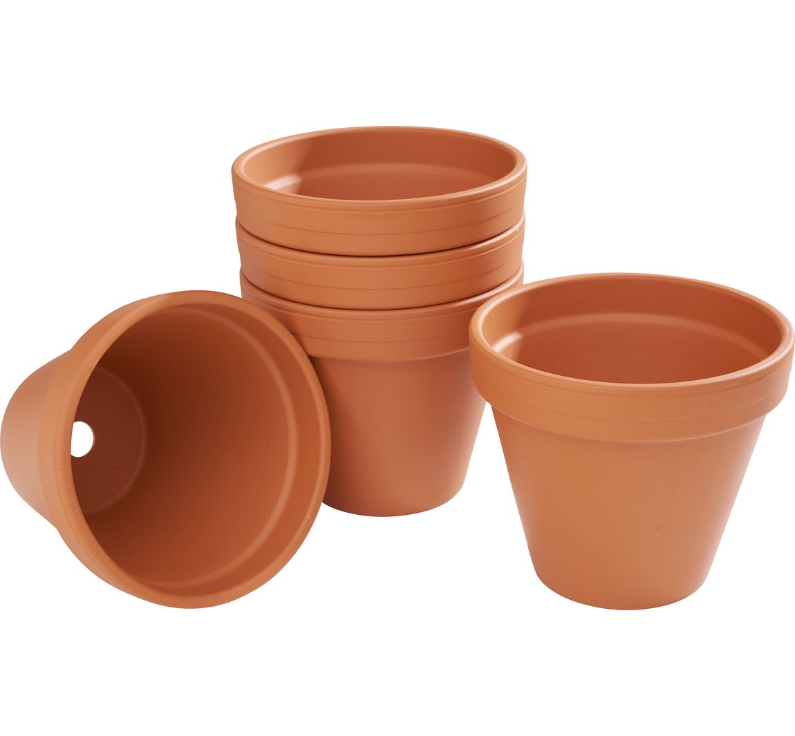 Terrakotta-Töpfe - Innen-Ø 14 cm, 5 Stück