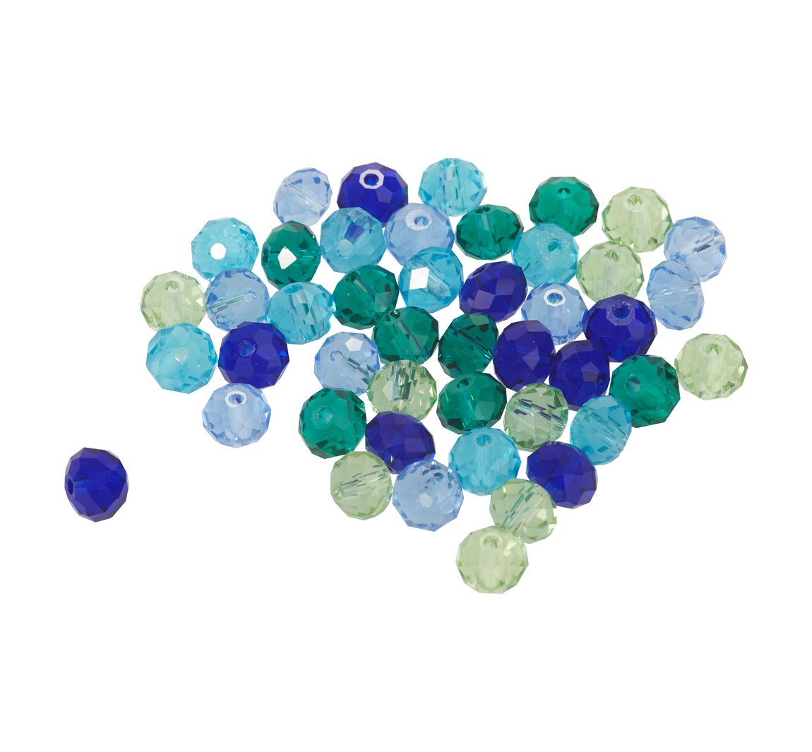 Glasschliffperlen, 8 mm, 45 Stück - Blau/Grün
