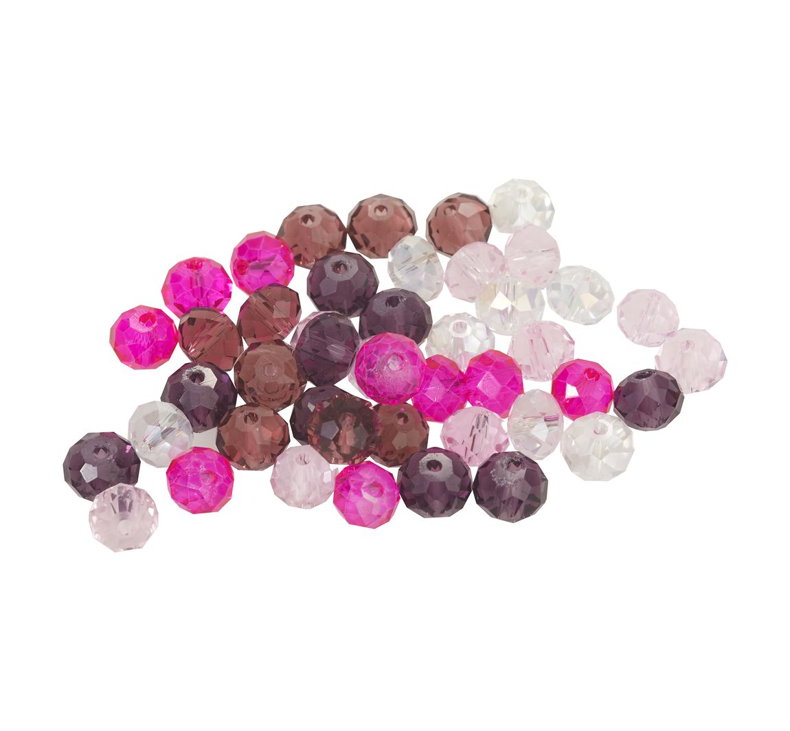 Glasschliffperlen, 8 mm, 45 Stück - Lila/Pink