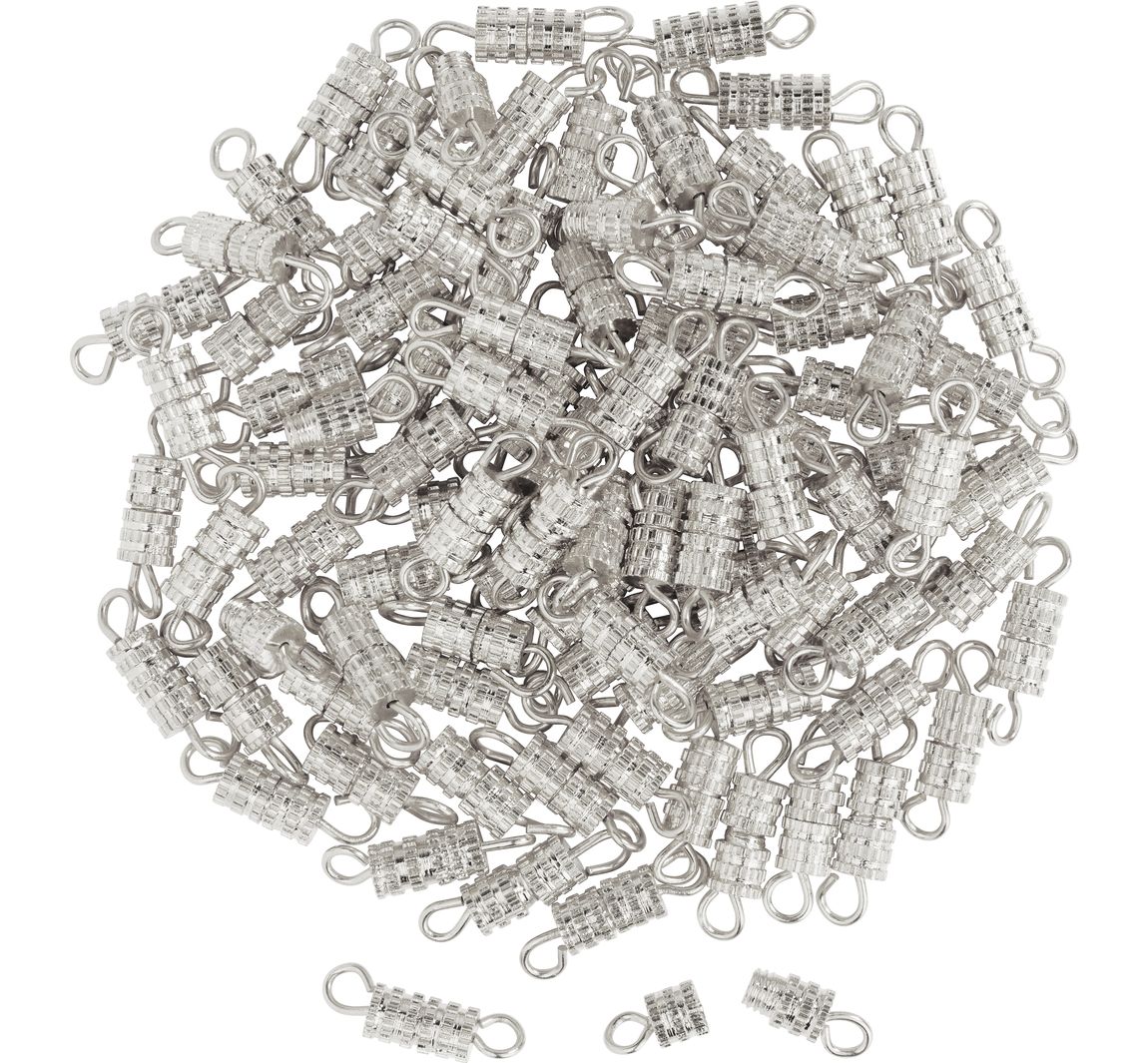 VBS Schraubverschlüsse "3,8 mm", 100 Stück - Silberfarben