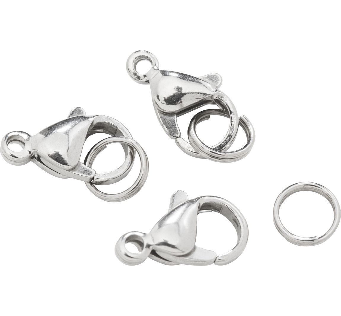 Karabinerhaken, Edelstahl, 3 Stück