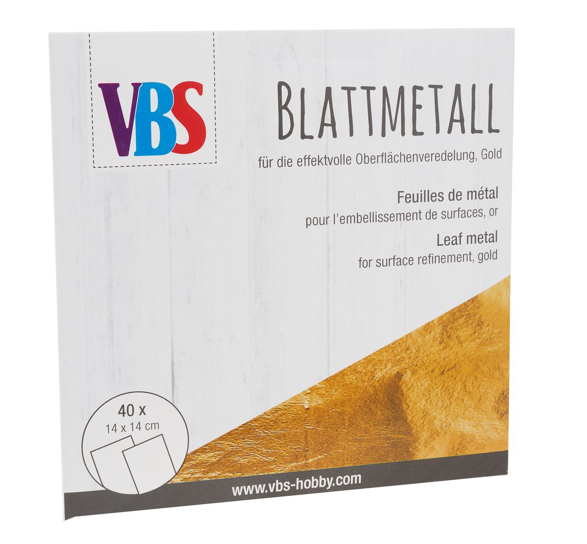 VBS Blattmetall, 40 Blatt - Goldfarben