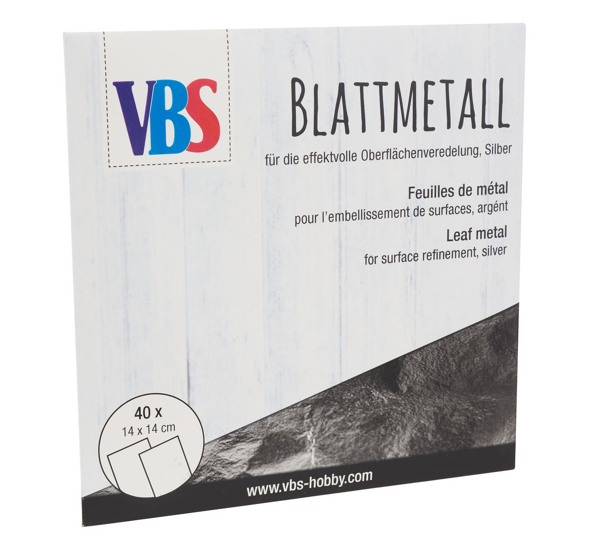 VBS Blattmetall, 40 Blatt - Silberfarben