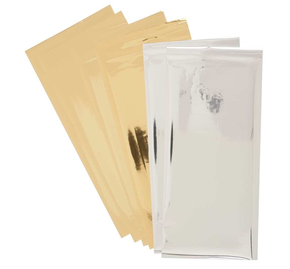 Metallic-Transferfolie - 4 x Gold, 2 x Silber