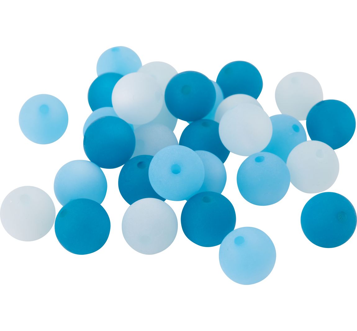 Polaris-Perlen-Mix, 10mm, 30 Stück - Blau