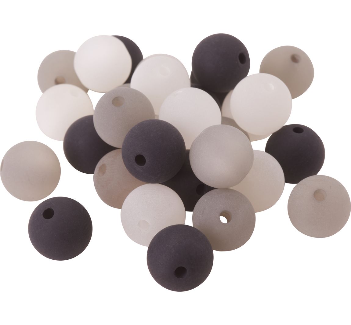 Polaris-Perlen-Mix, 10mm, 30 Stück - Schwarz
