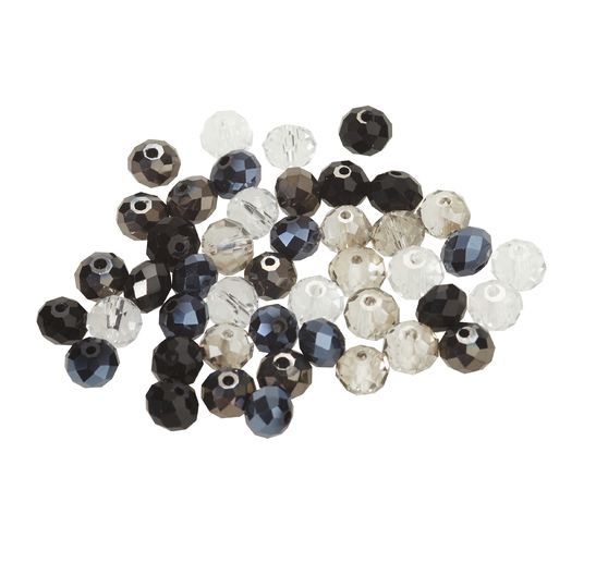 Glass cut beads, 8 mm, 45 pieces