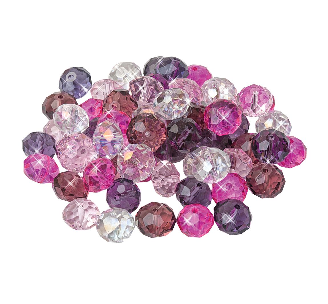 Glasschliffperlen, 10 mm, 35 Stück - Lila/Pink