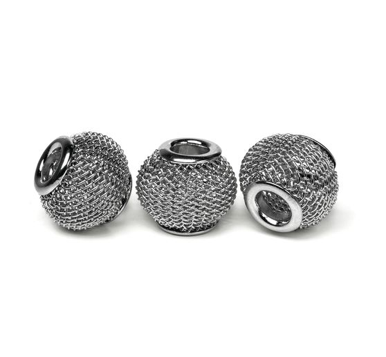 Netzperle, Großlochperle, ca. 14 x 11 mm