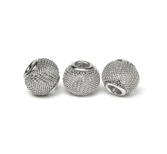 Netzperle, Großlochperle, ca. 12 x 10 mm