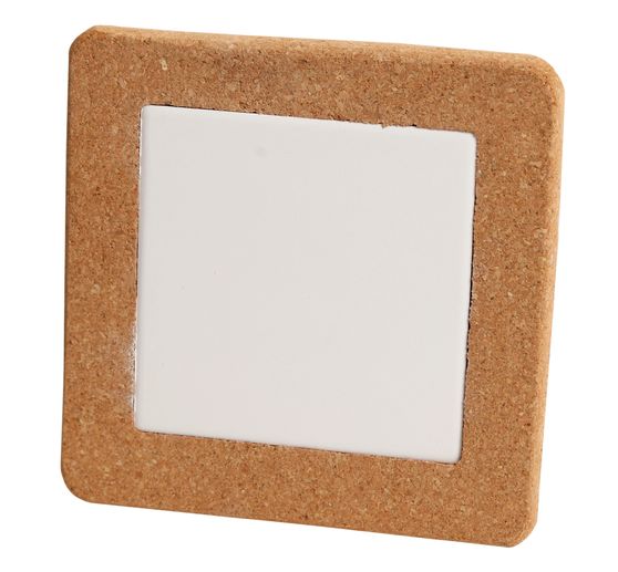 Korkuntersetzer "Quadrat klein", inkl. Keramikplatte