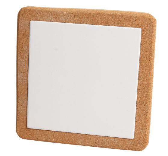 Korkuntersetzer "Quadrat groß", inkl. Porzellanplatte