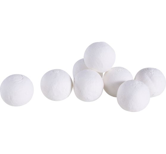 Cotton balls, white, Ø 40 mm, 8 pieces