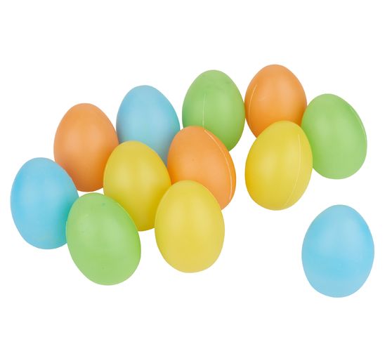 VBS Decorative eggs, coloured assorted, 12 pieces