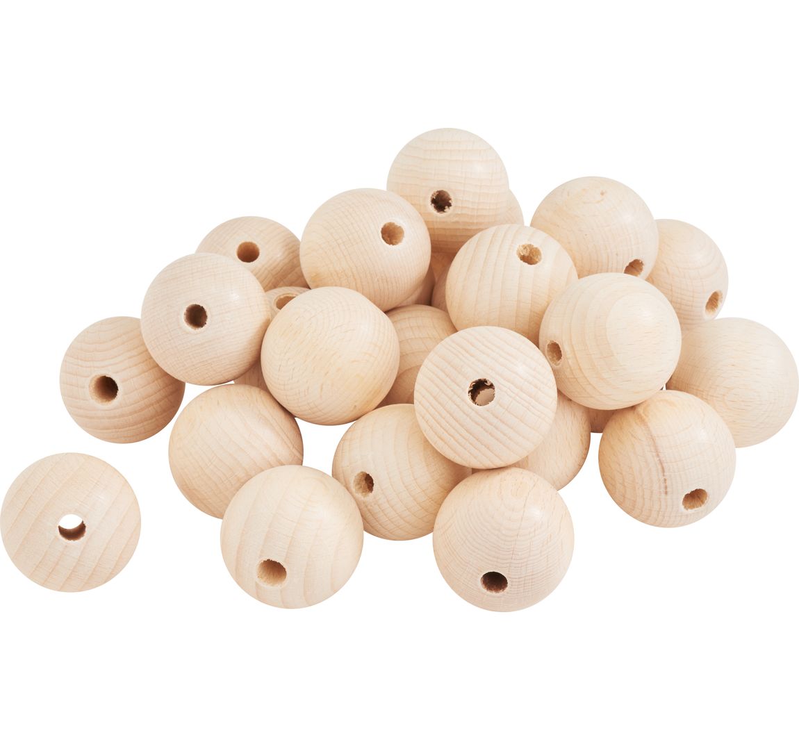 VBS Holzkugeln durchgebohrt - Ø 40 mm, 25 Stück