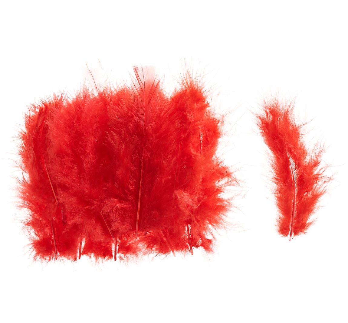 Marabufedern, ca. 15 Stück - Rot