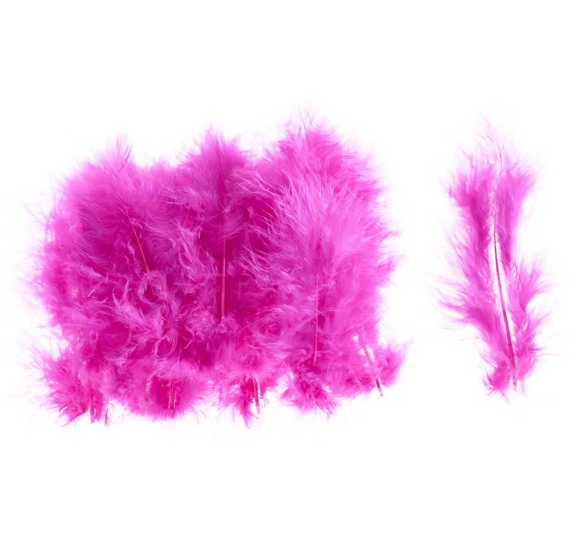 Marabufedern, ca. 15 Stück - Pink