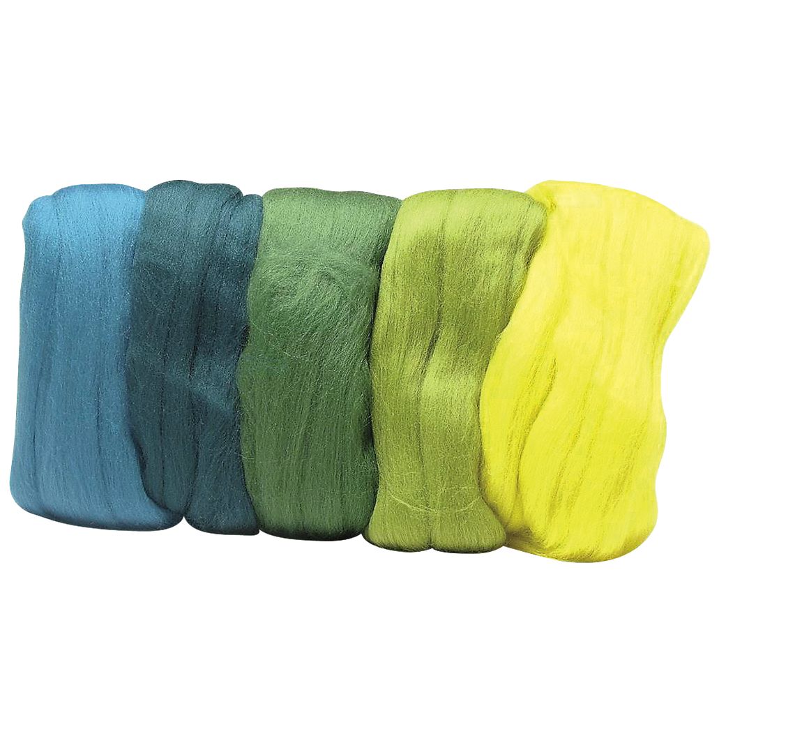Merino Kammzug Mix, superfein - Grün-Töne
