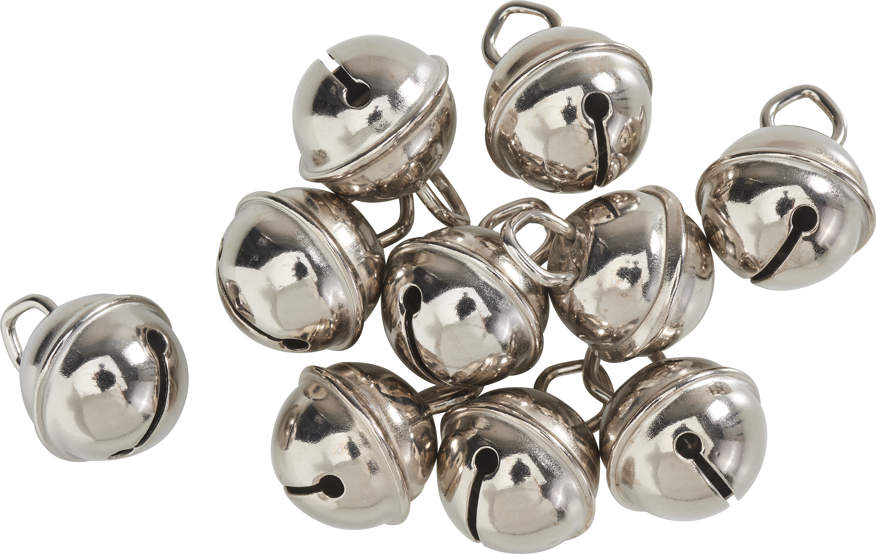 10x Glöckchen 32mm Silber - Kleine Schellen Mit Öse Für Basteln & Dekoration